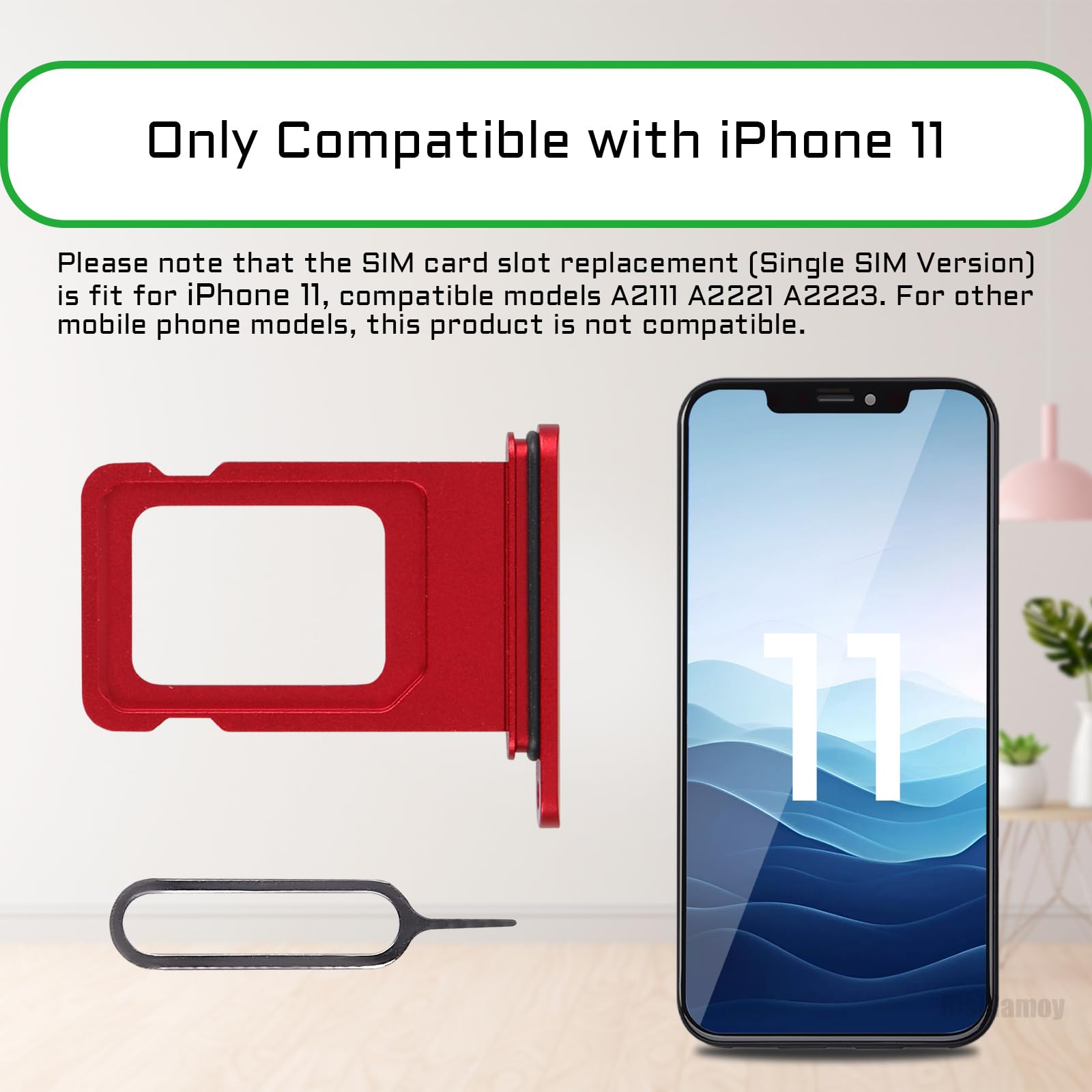 リ*カ様 iPhone11 Amazon.com: Risidamoy for iPhone 11 Red Single SIM Card Tray Slot